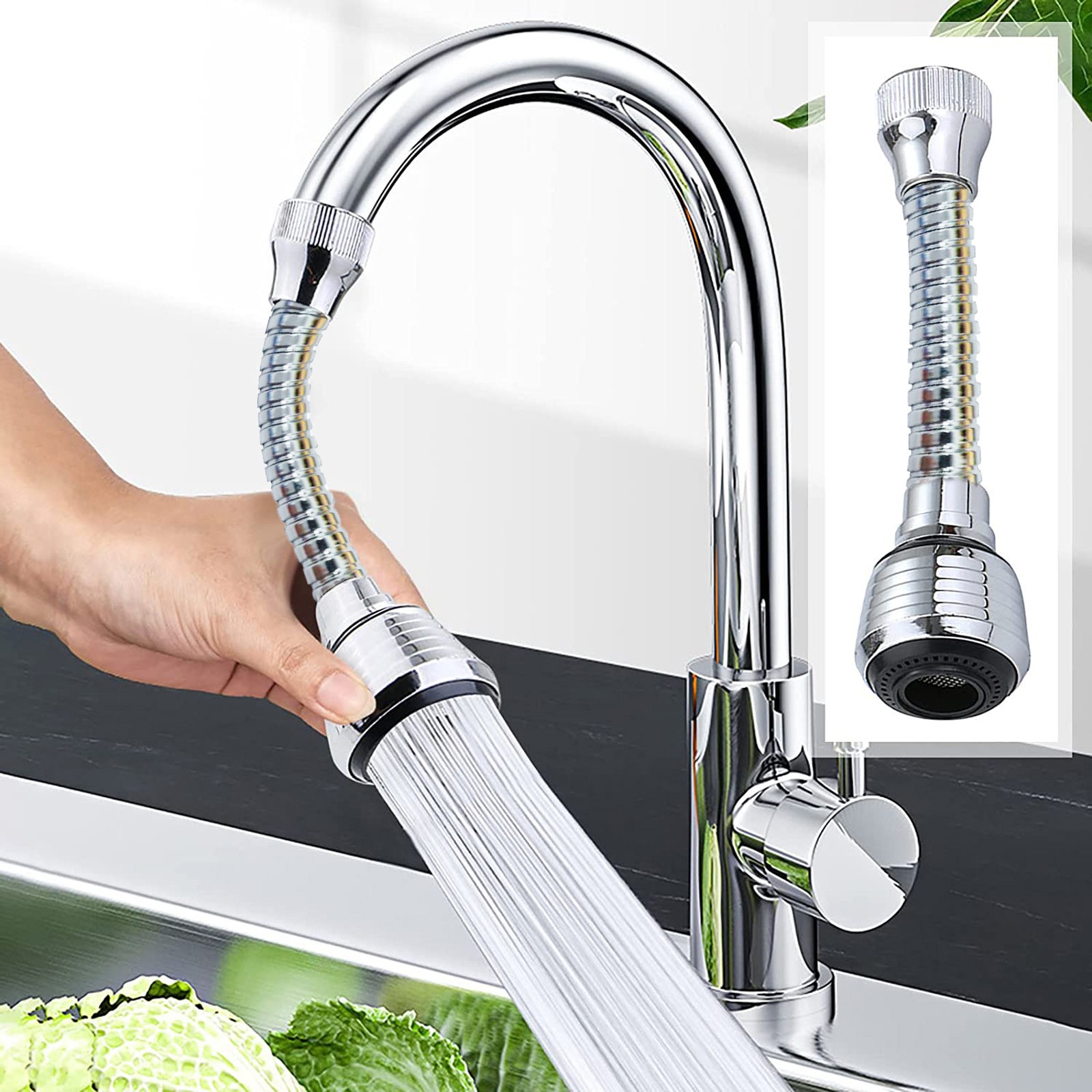 Home Bathroom Water Filter - Metal Sink Faucet Sprayer With Hose