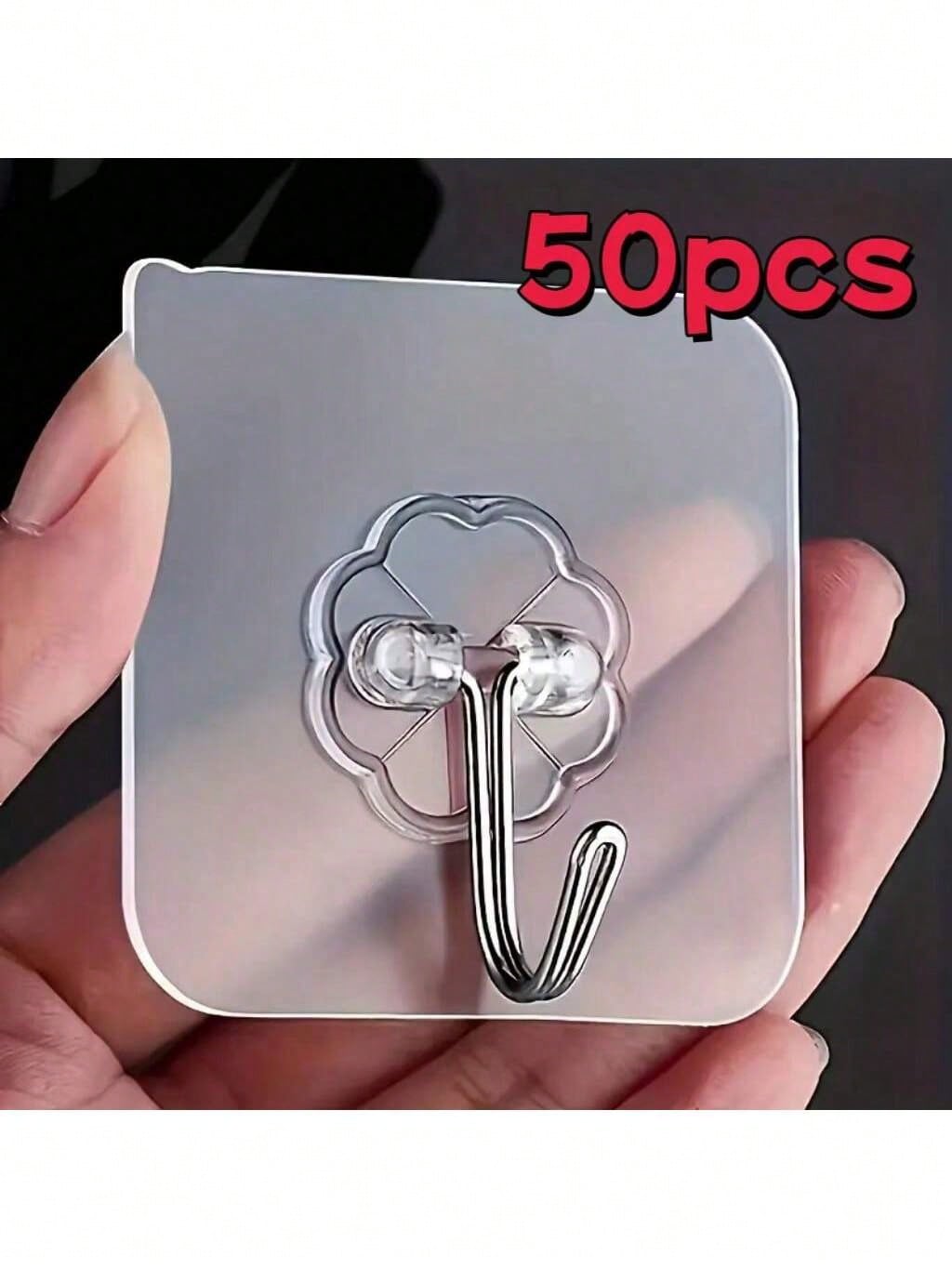 Home Bathroom Key - 50 Pcs Stick Seamless Wall Hooks