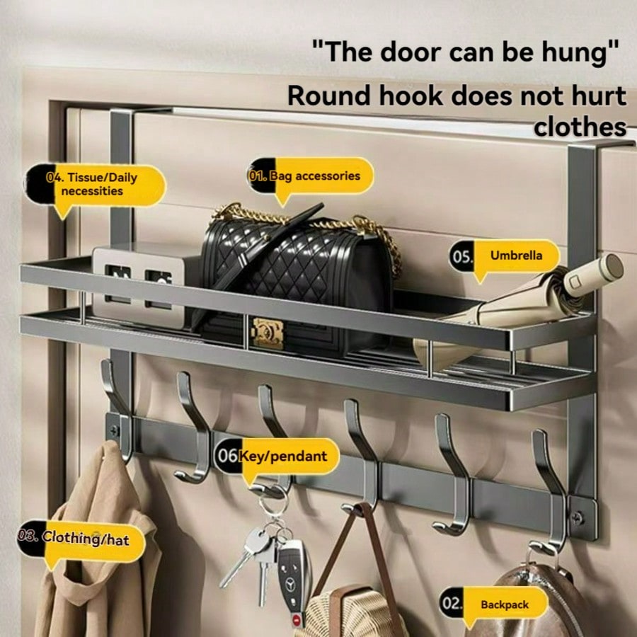 Home Bathroom Key - Heavy Metal Door Storage Rack-Space-Saving Door