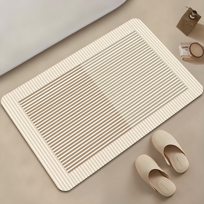 Zara Home Bathroom Rug - VIKAMA Minimalist Geometric Style Korean Bathroom