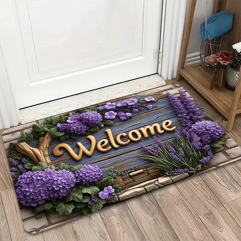Zara Home Bathroom Rug - Lavender Welcome Mat Is Suitable for