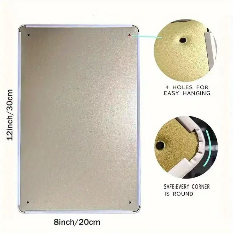 2D Flat Retro Metal Sign - Tur – Home Bathroom Design recenzja i cena