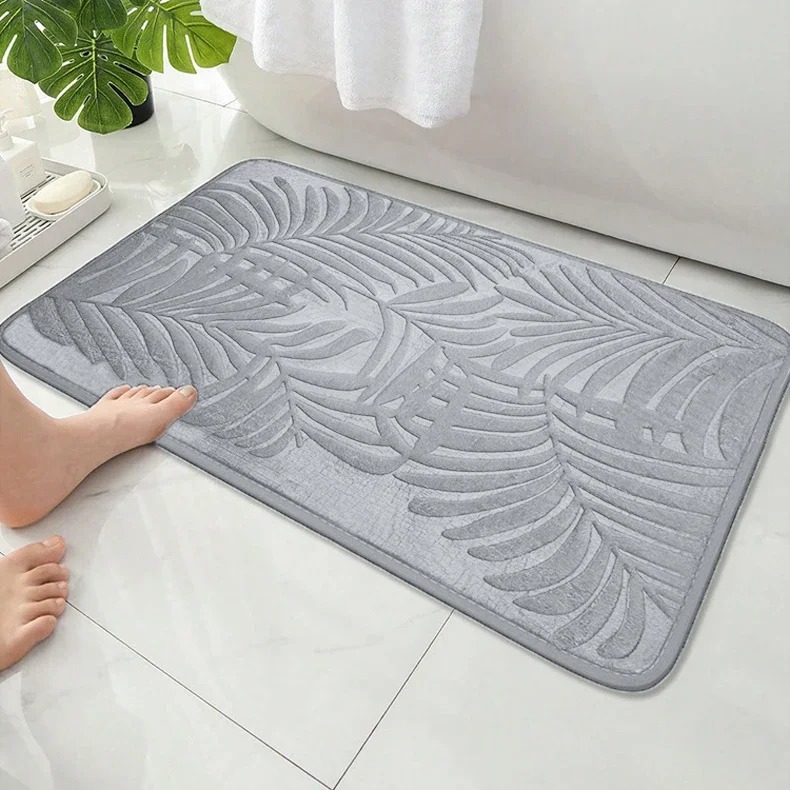 Embossed Palm Leaf Plant Print – Zara Home Bathroom Rug recenzja i cena