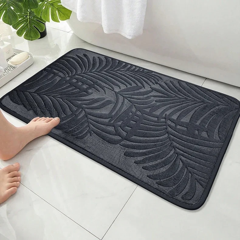 Embossed Palm Leaf Plant Print – Zara Home Bathroom Rug recenzja i cena