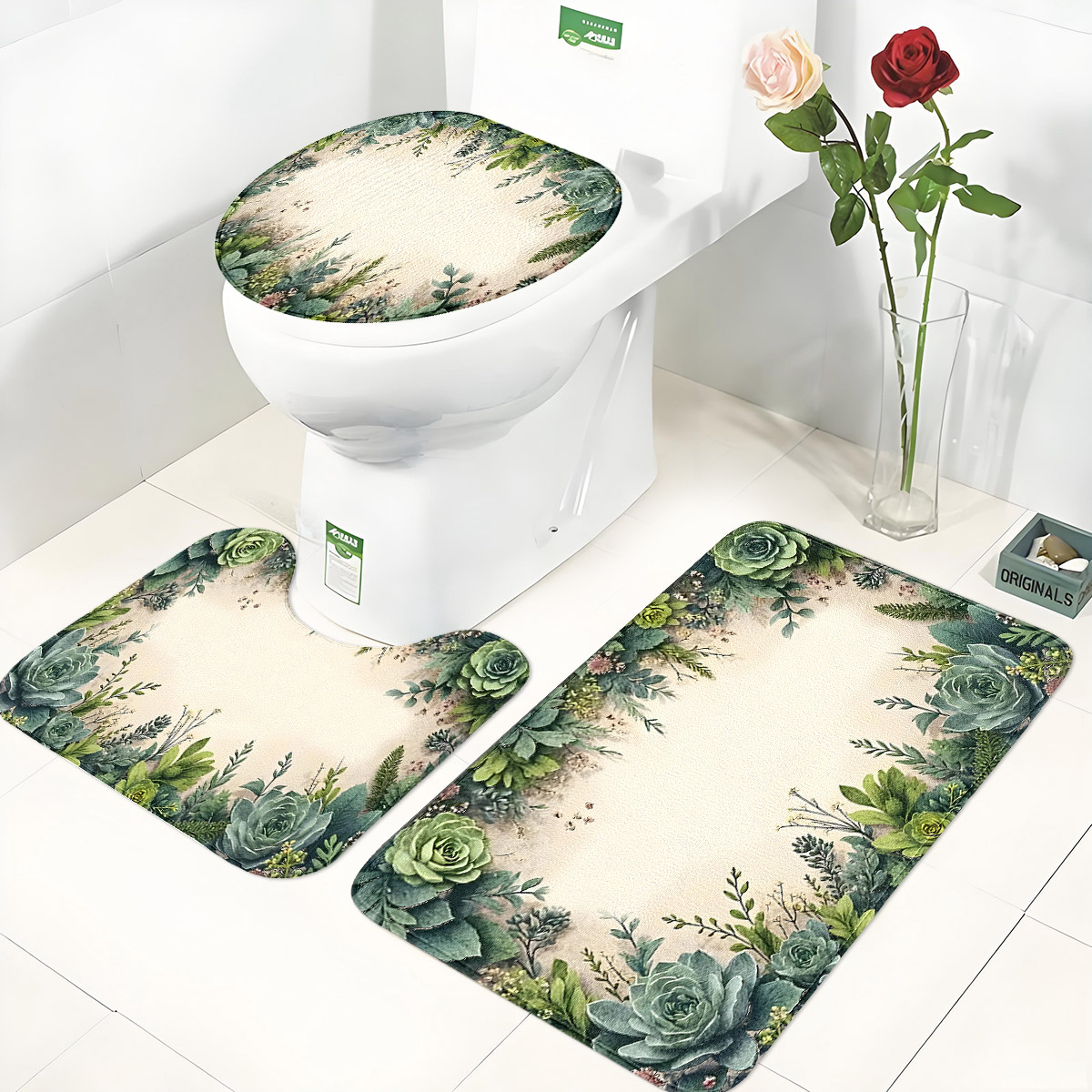 Retro Succulent Bathroom Three – Zara Home Bathroom Rug recenzja i cena
