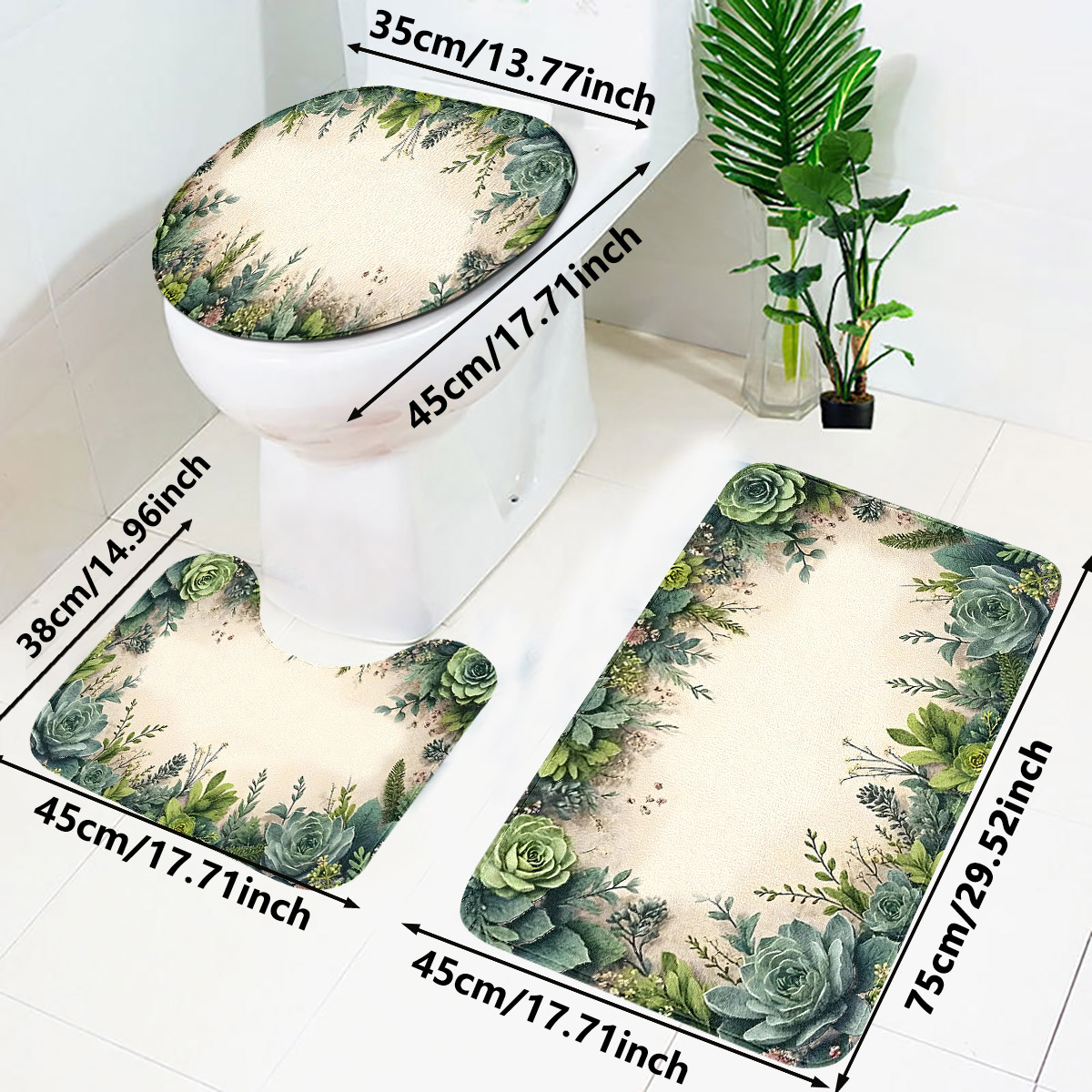 Retro Succulent Bathroom Three – Zara Home Bathroom Rug recenzja i cena