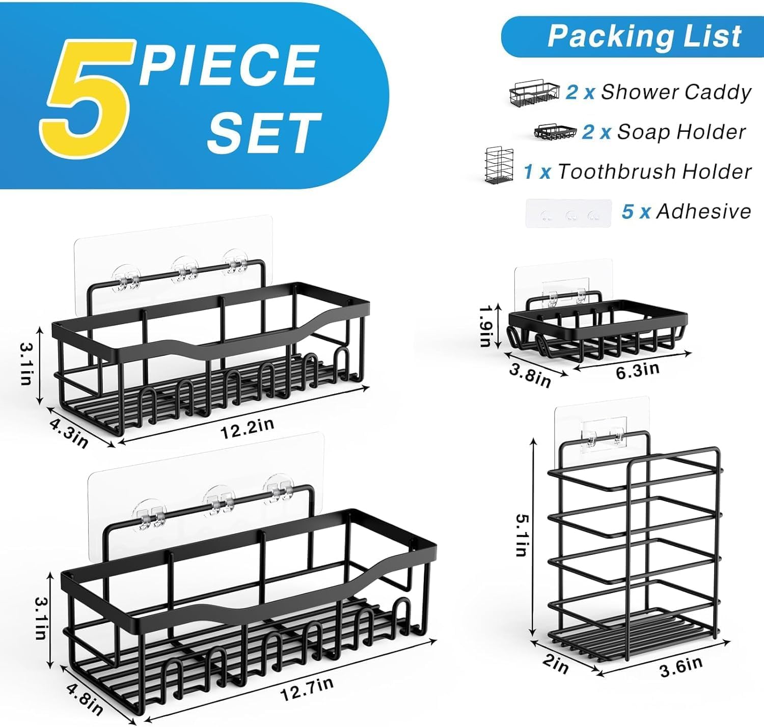 5-Pack Rustproof Stainless Ste – Home Essentials Bathroom Storage recenzja i cena