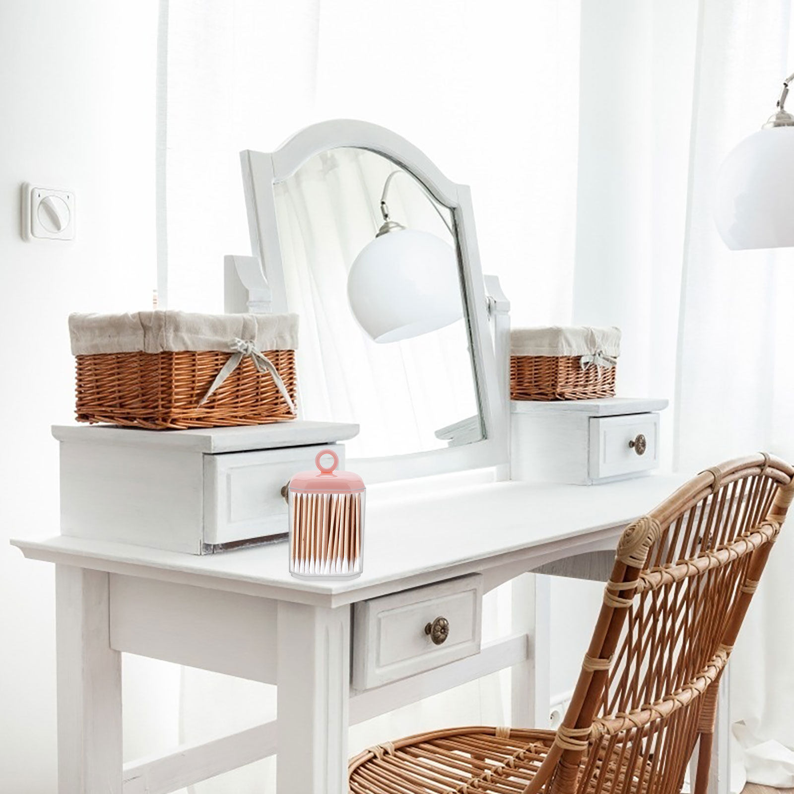 Desktop Cotton Bud Storage Box – Home Essentials Bathroom Storage recenzja i cena