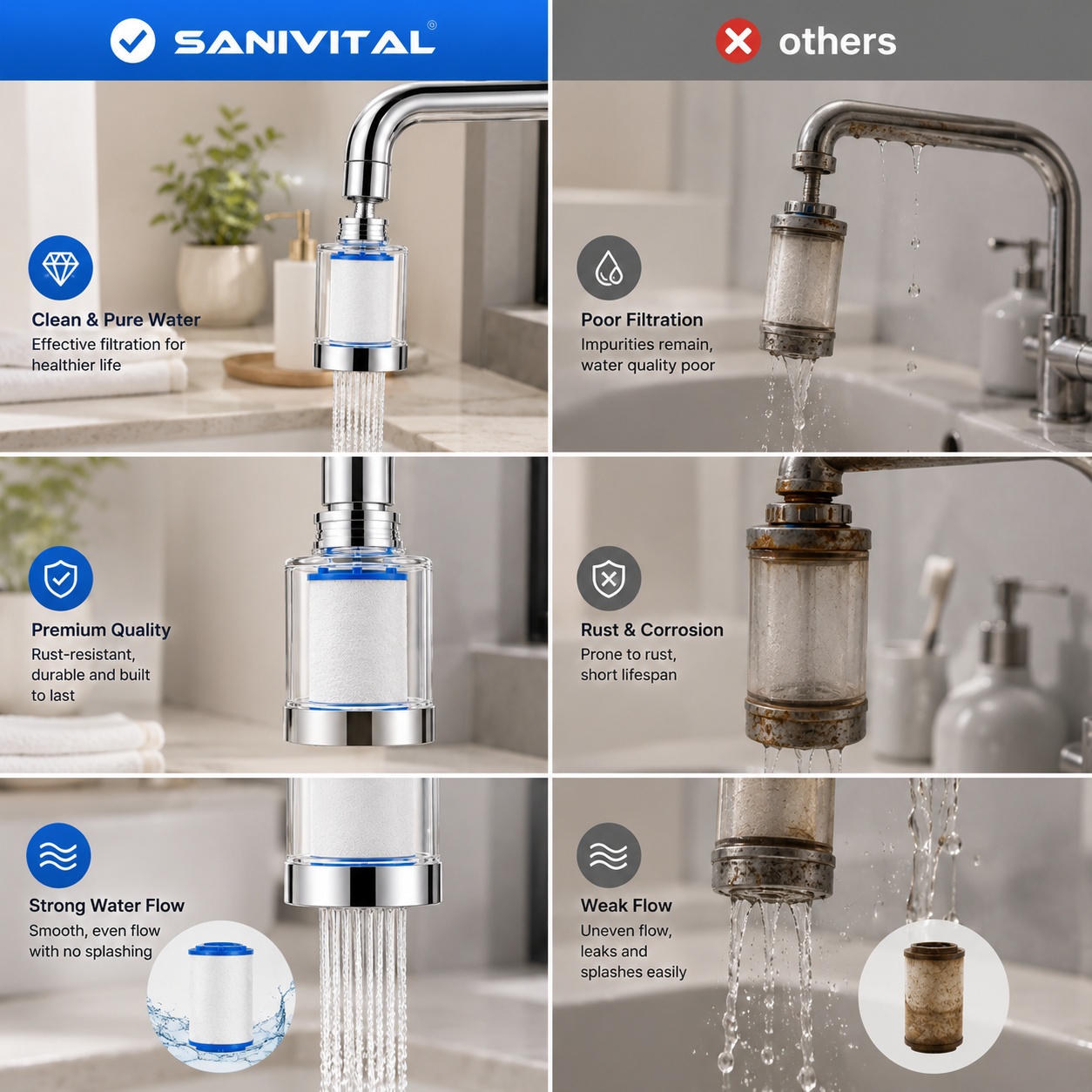 SANIVITAL Faucet Water Filter  – Home Bathroom Water Filter recenzja i cena